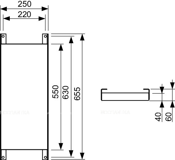 Монтажная панель TECE Profil для поручней и опорных систем, 9042003 - изображение 2