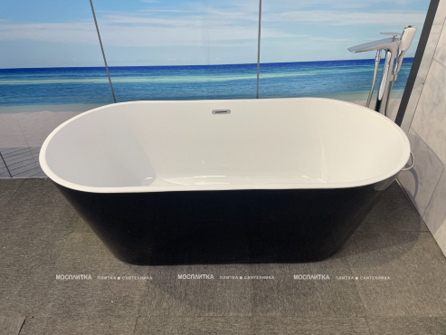 Акриловая ванна Ceruttispa Chika Nero 170х80 см GM8023 W/B черно-белая - 2 изображение