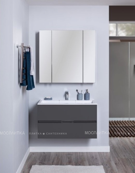 Комплект мебели для ванной Aquanet Алвита 100 серый антрацит - изображение 12