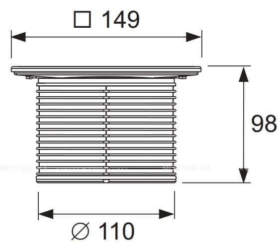 Декоративная решетка TECE Drainpoint S Quadratum в стальной рамке, 15 см - изображение 2