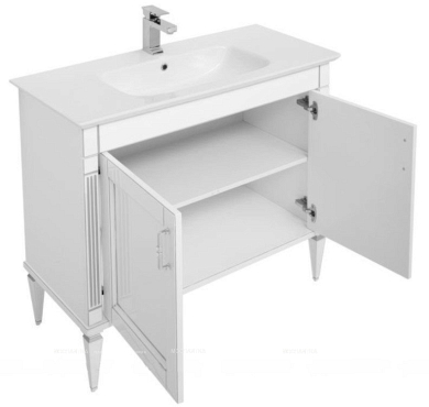 Комплект мебели для ванной Aquanet Селена 105 белый/серебро 2 двери - 7 изображение