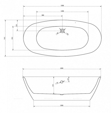 Акриловая ванна Abber 180x84x54 AB9205 - 2 изображение