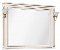 Зеркало Aquanet Паола 120 белый, патина золото