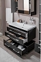 Комплект мебели для ванной Aquanet Верона 100 черный подвесной 2 ящика - 13 изображение