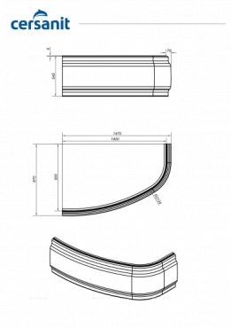 Фронтальная панель 140 см Cersanit Joanna 63360 для ванны, белый - 5 изображение