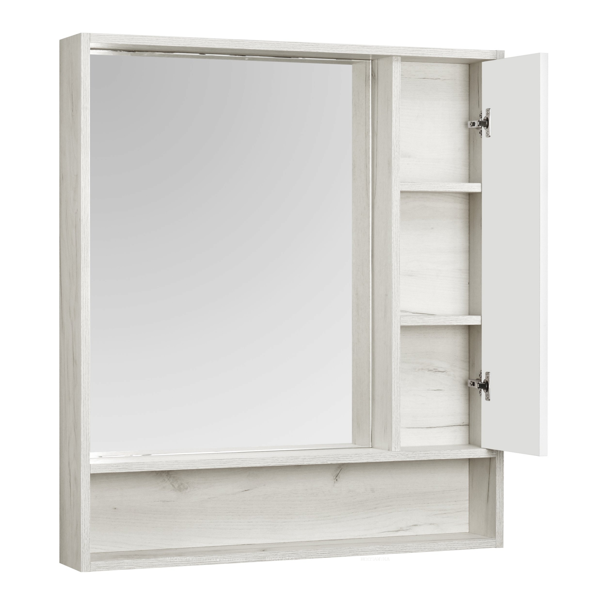 Зеркальный шкаф Aquaton Флай 80 1A237702FAX10 белый/дуб крафт - изображение 2