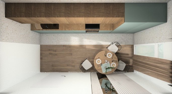 Дизайн Кухня в стиле Эклектика в бежевом цвете №12702 - 2 изображение