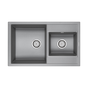 Мойка кухонная Paulmark Tandem PM238250-GRM серый металлик