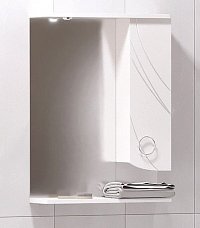 Зеркальный шкаф угловой Corozo Флора 55/С, белый