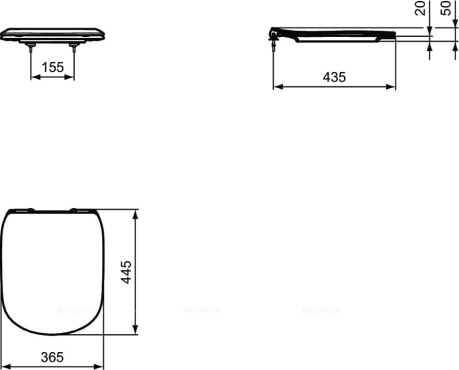 Комплект Ideal Standard Prosys Esedra подвесной унитаз + крышка-сиденье + встраиваемая инсталляция и механическая панель смыва T387301 - 8 изображение