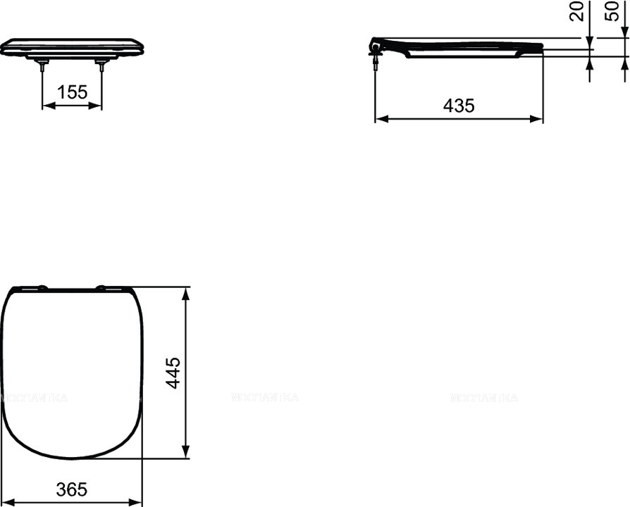 Комплект Ideal Standard Prosys Esedra подвесной унитаз + крышка-сиденье + встраиваемая инсталляция и механическая панель смыва T387301 - изображение 8