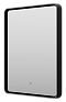 Зеркало Brevita Mercury 60 см MER-Rett6-060/80-black с подсветкой, черный