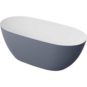 Ванна из исскуственного мрамора Marmite 160х74 см, 0016 1600 85 Top Solid white-dark grey, белая