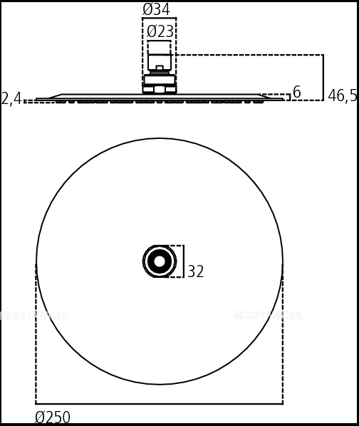Верхний душ Ideal Standard IdeaRain LUXE B0384MY, d 250 мм - изображение 2