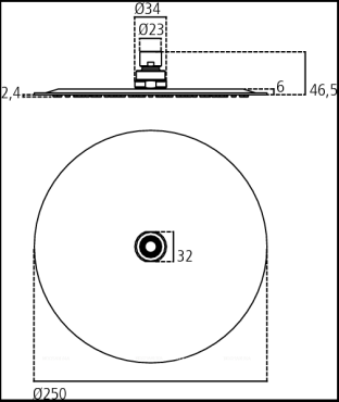 Верхний душ Ideal Standard IdeaRain LUXE B0384MY, d 250 мм - 2 изображение