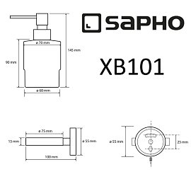 Дозатор Sapho X-Round Black XB101 черный