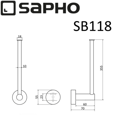 Держатель туалетной бумаги Sapho Samba SB118 хром - 2 изображение