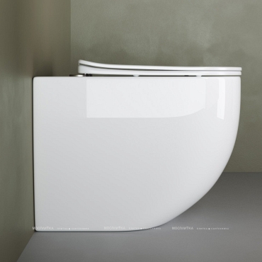 Унитаз приставной Ceramica Nova Mia Rimless CN1810 36 x 56 x 40 см безободковый с сиденьем Soft Close - 3 изображение