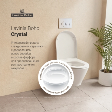 Комплект подвесной безободковый унитаз Lavinia Boho Elegant Rimless, микролифт, 87561110 - 8 изображение