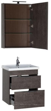 Комплект мебели для ванной Aquanet Эвора 60 дуб антик - 3 изображение