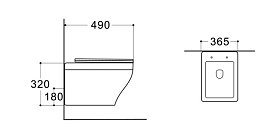 Унитаз подвесной Aquatek Амадео 49х36,5х32 безободковый, тонкое сиденье микролифт AQ1180-00