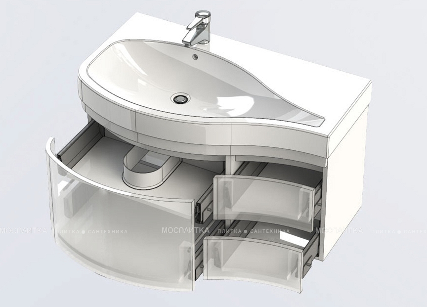 Комплект мебели для ванны Aquanet Nova Lite 75 см 242272, 2 ящика, белый - изображение 11