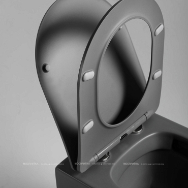 Унитаз подвесной Vincea Piatti VT1-11SMA, антрацит матовое, ультратонкое soft-close сиденье - 5 изображение