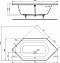 Шестиугольная встраиваемая акриловая ванна 190X90 см Ideal Standard K746901 TONIC II - 3 изображение