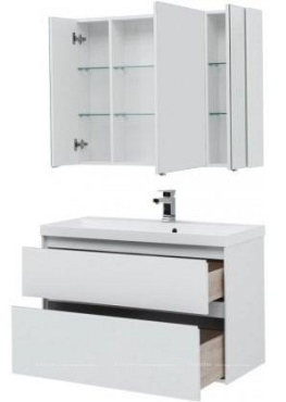 Комплект мебели для ванной Aquanet Гласс 100 белый - 4 изображение