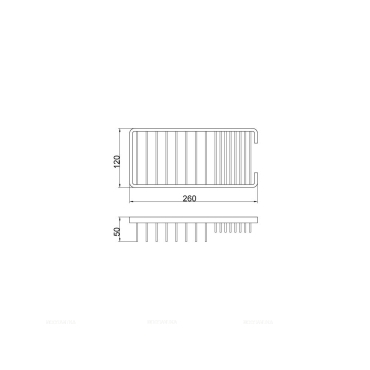 Полка-решетка Veragio Basket прямоугольная 14х29хh5,5 см, хром - 2 изображение