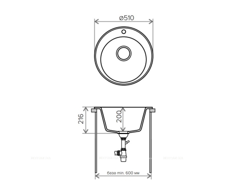 Мойка кухонная Tolero Classic R-108 825057 серый металлик - 2 изображение