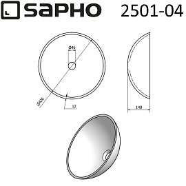 Раковина-чаша 42 см Sapho Beauty 2501-04s прозрачный