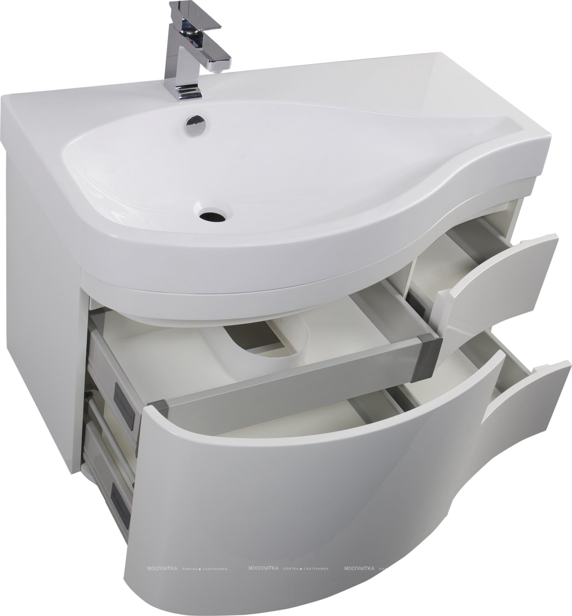 Комплект мебели для ванны Aquanet Nova Lite 75 см 242272, 2 ящика, белый - изображение 3