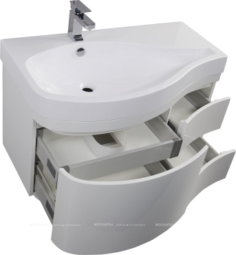 Комплект мебели для ванны Aquanet Nova Lite 75 см 242272, 2 ящика, белый - 3 изображение