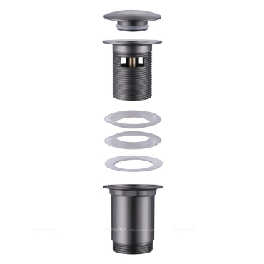 Донный клапан для раковины Abber AF0010NG с переливом, никель - 2 изображение