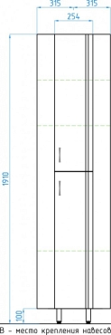 Шкаф-пенал Style Line Эко Стандарт 30 угловой, белый - 4 изображение