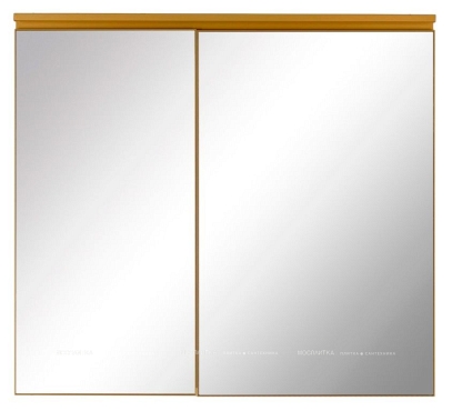 Зеркальный шкаф De Aqua Алюминиум 80 золото, фацет - 2 изображение