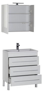 Комплект мебели для ванной Aquanet Верона 75 белый 3 ящика - 3 изображение