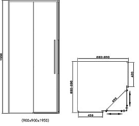 Душевой уголок RGW SV-31 32323199-11 90x90 см квадратный хром