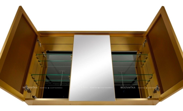 Зеркальный шкаф De Aqua Алюминиум 120 золото, фацет - 6 изображение