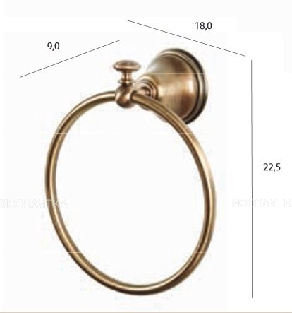 Полотенцедержатель кольцевой Tiffany World Harmony TWHA015oro, золото - изображение 4
