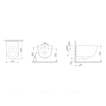Унитаз подвесной безободковый Am.Pm Awe C111700SC с крышкой-сиденьем микролифт, белый - 10 изображение