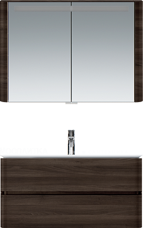 Зеркальный шкаф Am.Pm Sensation M30MCX1001TF с подсветкой, 100 см, табачный дуб - изображение 8
