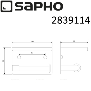 Держатель туалетной бумаги Sapho Simple Line 283914 черный - 3 изображение