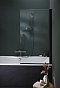 Душевая шторка на ванну Jacob Delafon Struktura 80х140 см E6D042-BL профиль черный, стекло прозрачное - изображение 2
