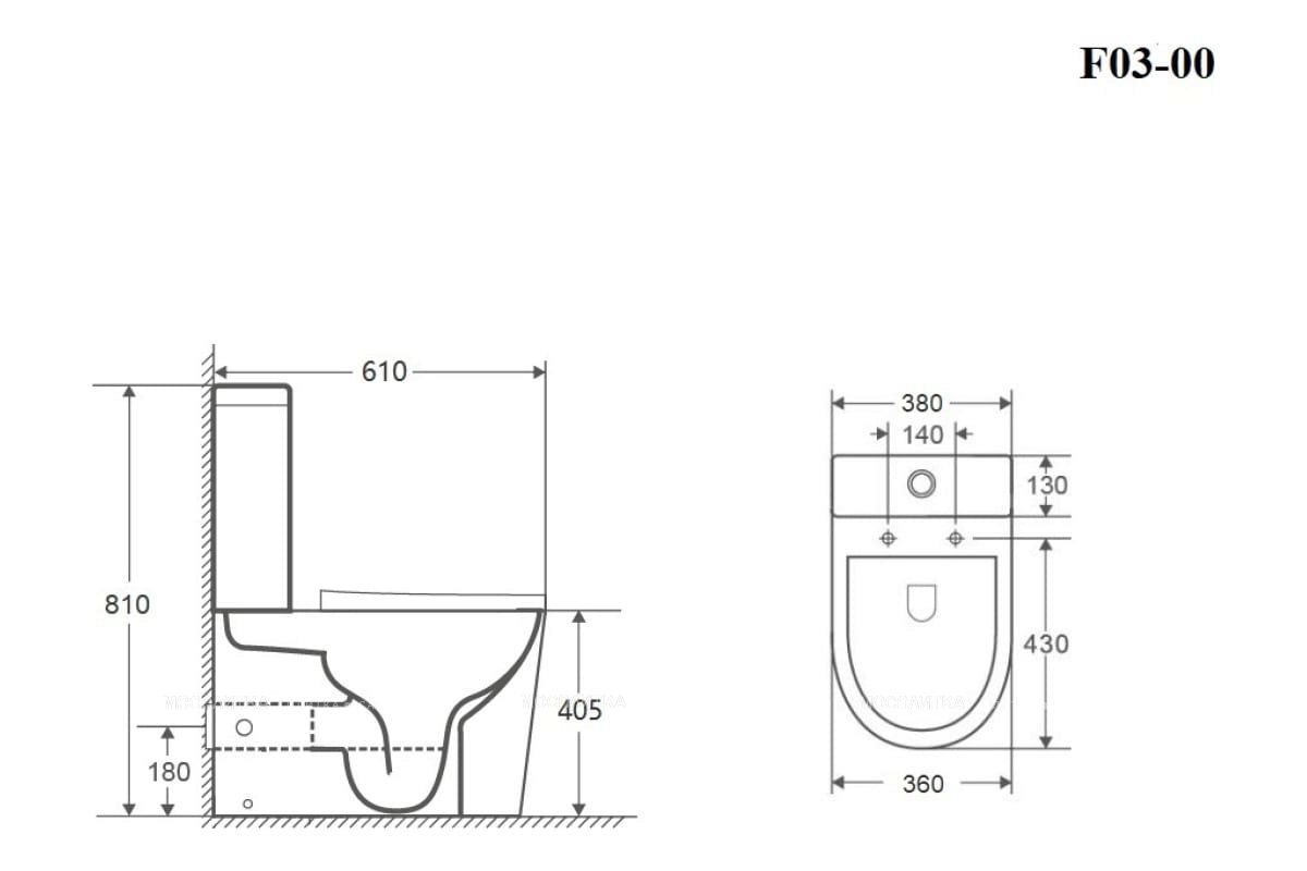 Унитаз-компакт безободковый Bond Oval F03-00 с крышкой-сиденьем микролифт белый - изображение 9
