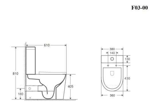 Унитаз-компакт безободковый Bond Oval F03-00 с крышкой-сиденьем микролифт белый - 9 изображение