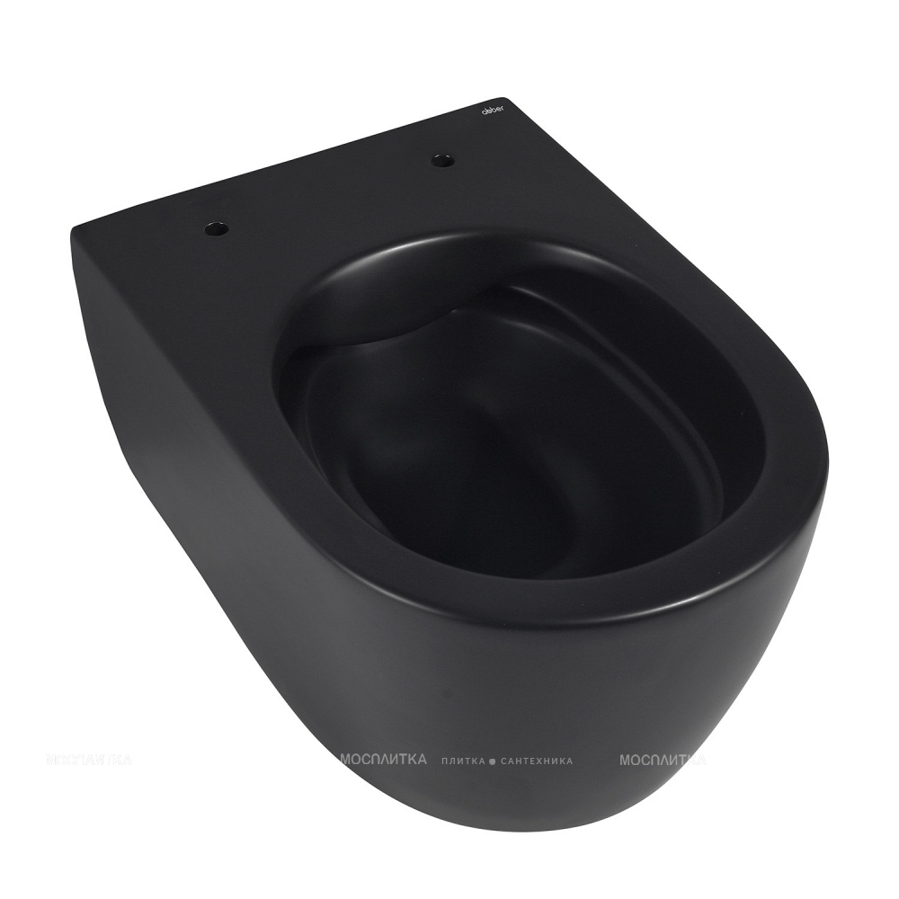 Унитаз подвесной безободковый Abber Bequem AC1104MB с крышкой-сиденьем микролифт, матовый черный - изображение 8