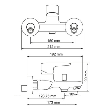 Смеситель для ванны и душа Wasserkraft Vils 5601 с гарнитуром - 2 изображение