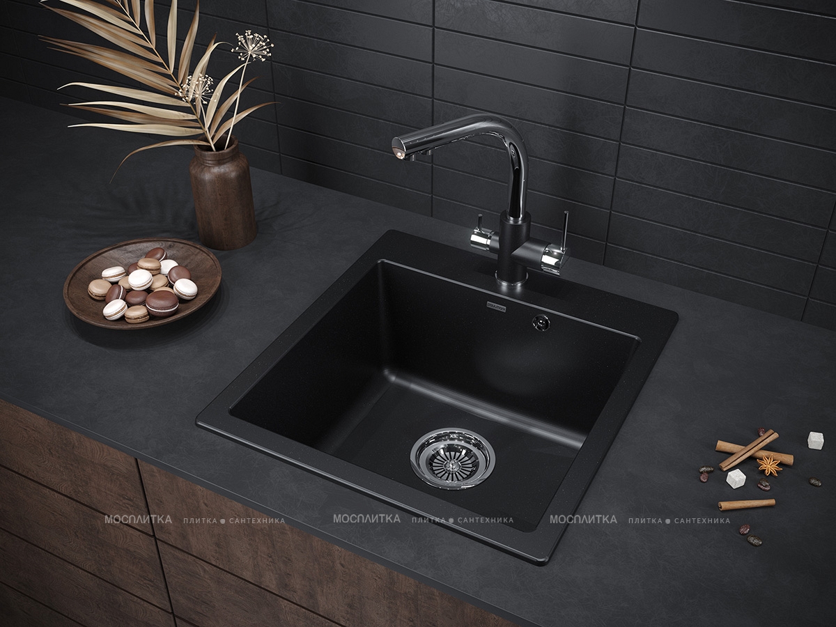 Мойка кухонная Paulmark Praktisch PM105152-BLM черный металлик - изображение 3